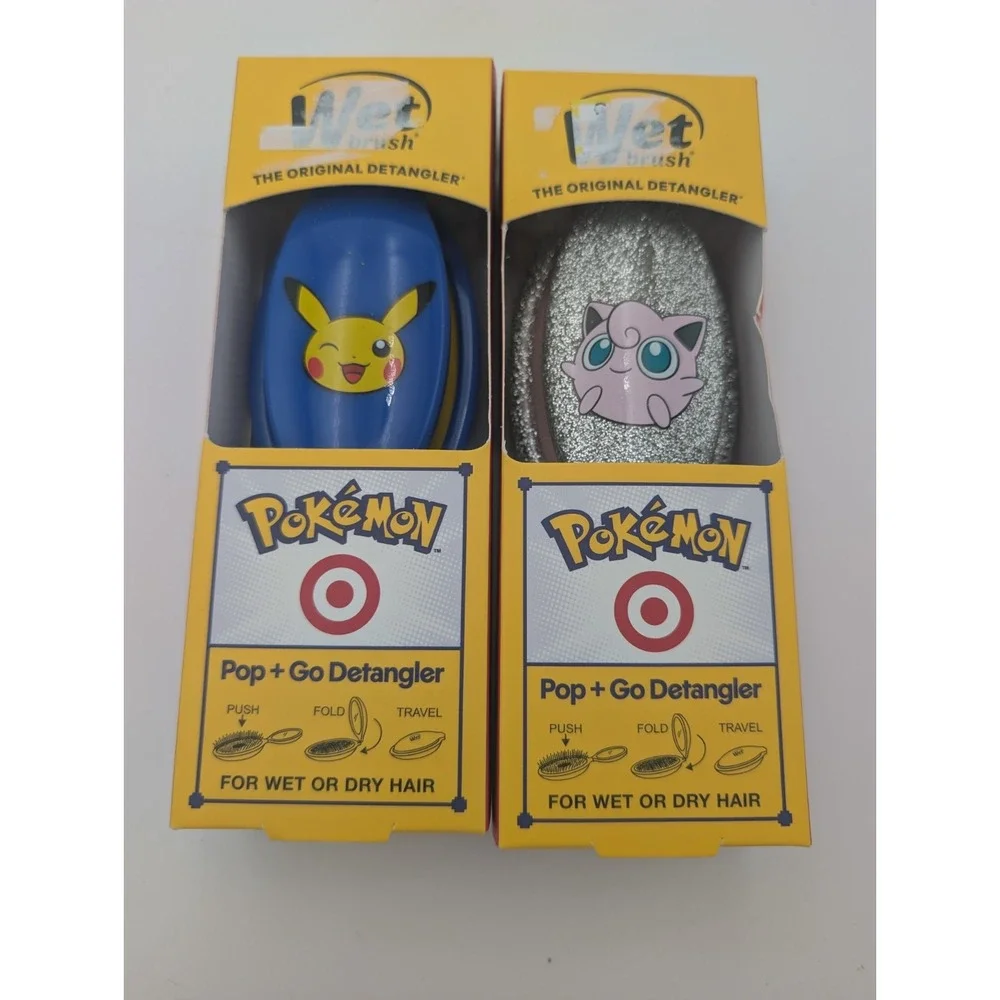 2Pokemon Target Exclusive Travel Wet Brush Pop + Go Detangler Pikachu Jigglypuff